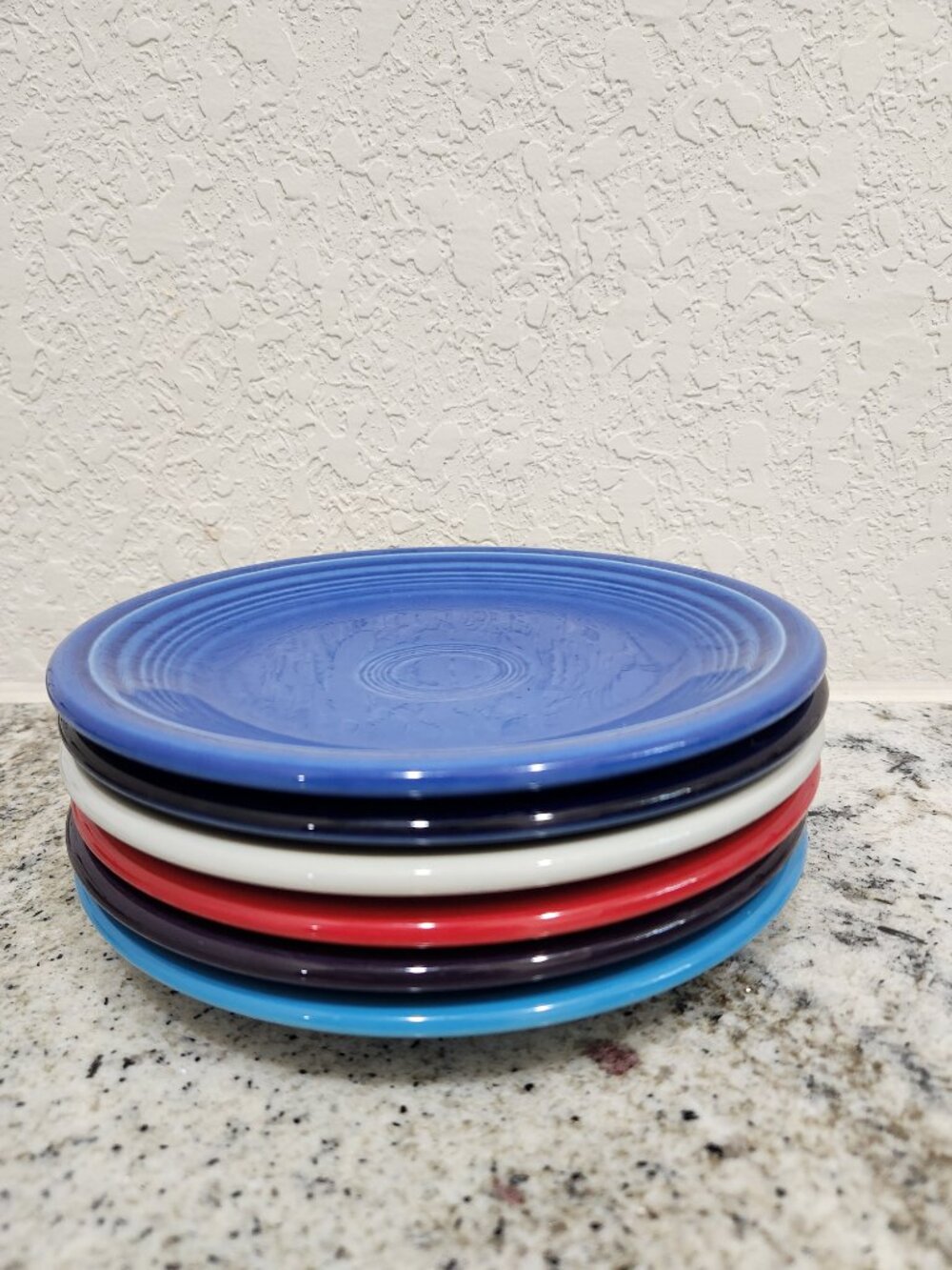 6 Fiestaware Classic Rim Salad Plates